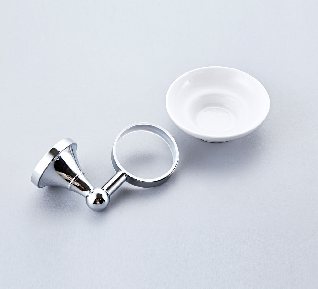 Rust-Proof Solid Brass Soap Dish | Removable Ceramic Soap Holder