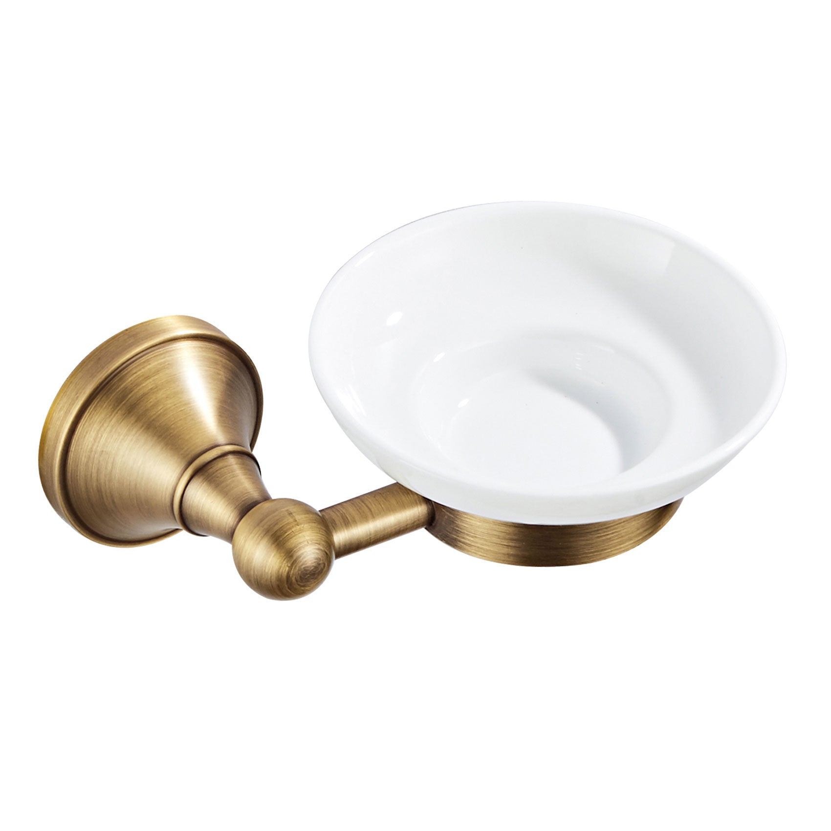 Rust-Proof Solid Brass Soap Dish | Removable Ceramic Soap Holder