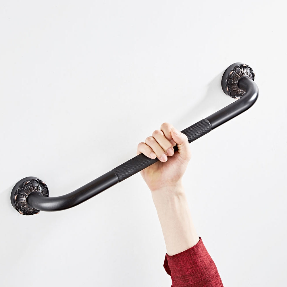 Antique Brass Grab Bar | Non-Slip Vintage Bathroom Safety Rail