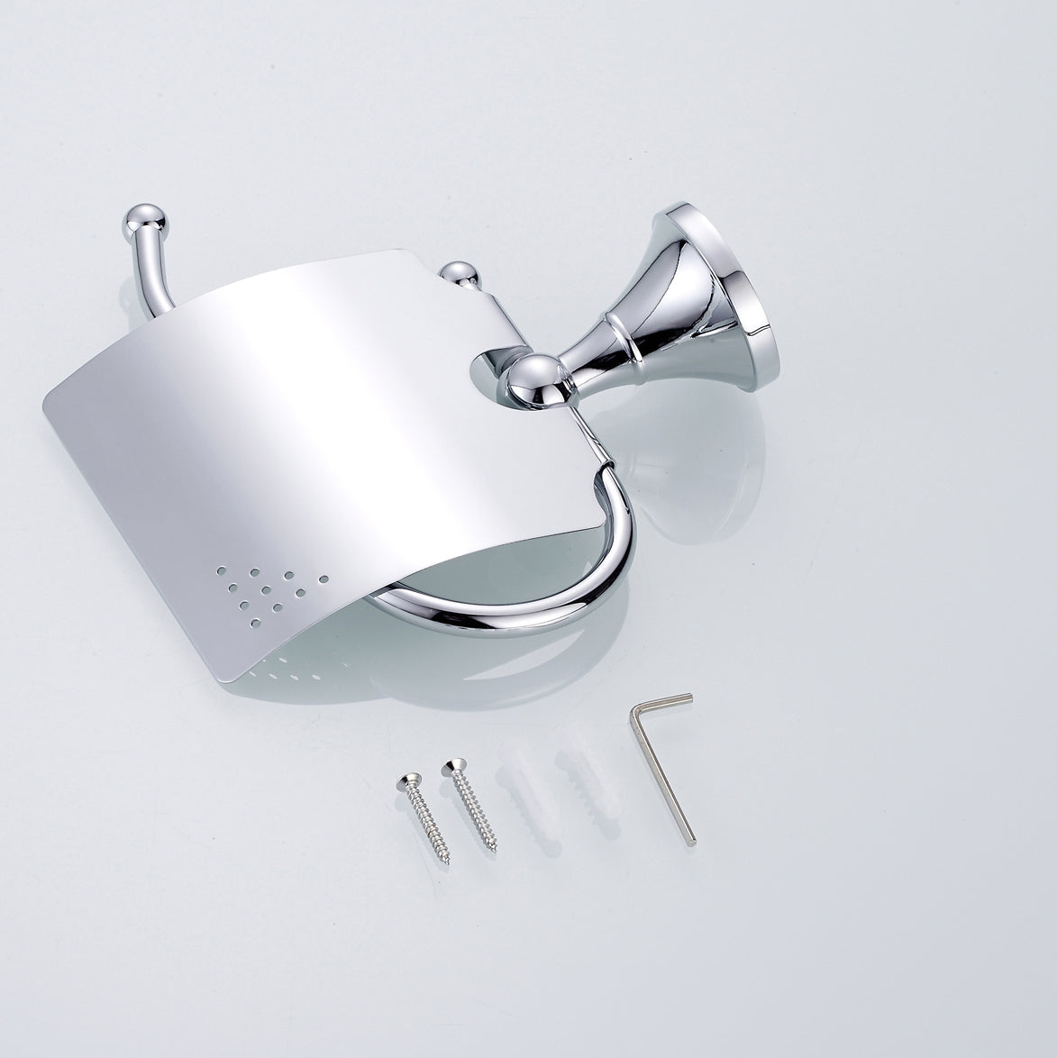 Solid Brass Toilet Paper Holder with Cover | Minimalist Bathroom Tissue Holder (4 Finishes)