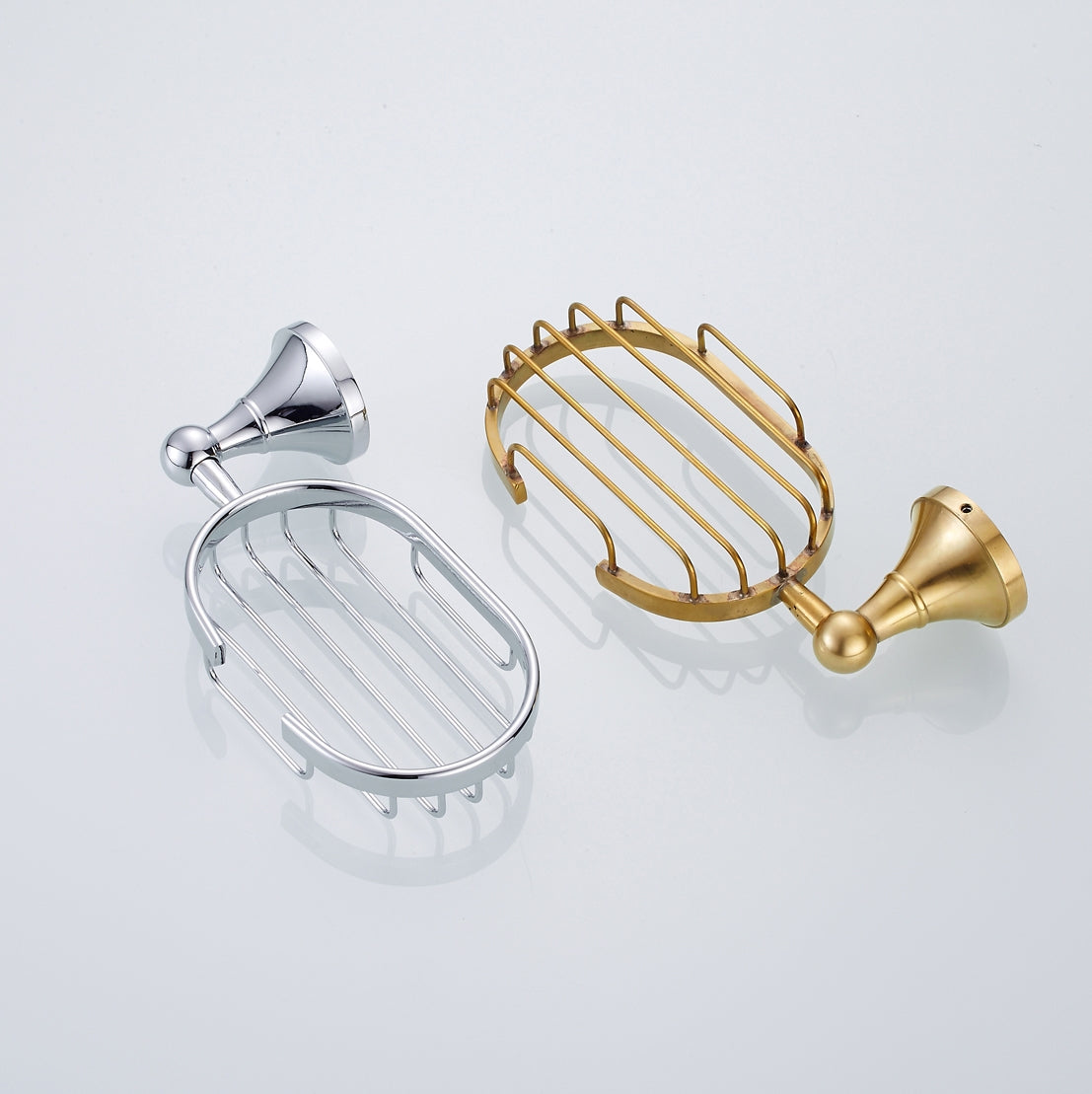 Solid Brass Soap Dish | Minimalist Oval Wall-Mounted Soap Holder (4 Finishes)