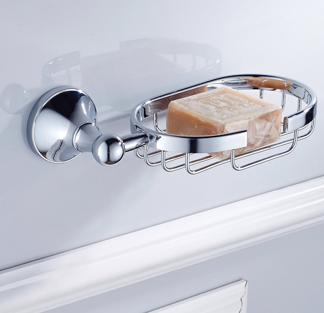 Solid Brass Soap Dish | Minimalist Oval Wall-Mounted Soap Holder (4 Finishes)