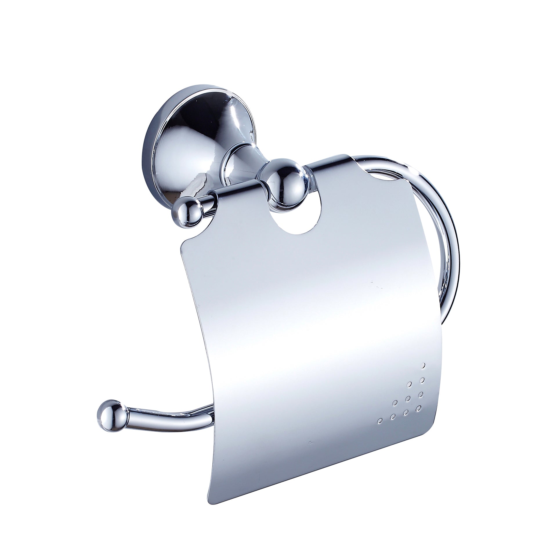 Solid Brass Toilet Paper Holder with Cover | Minimalist Bathroom Tissue Holder (4 Finishes)