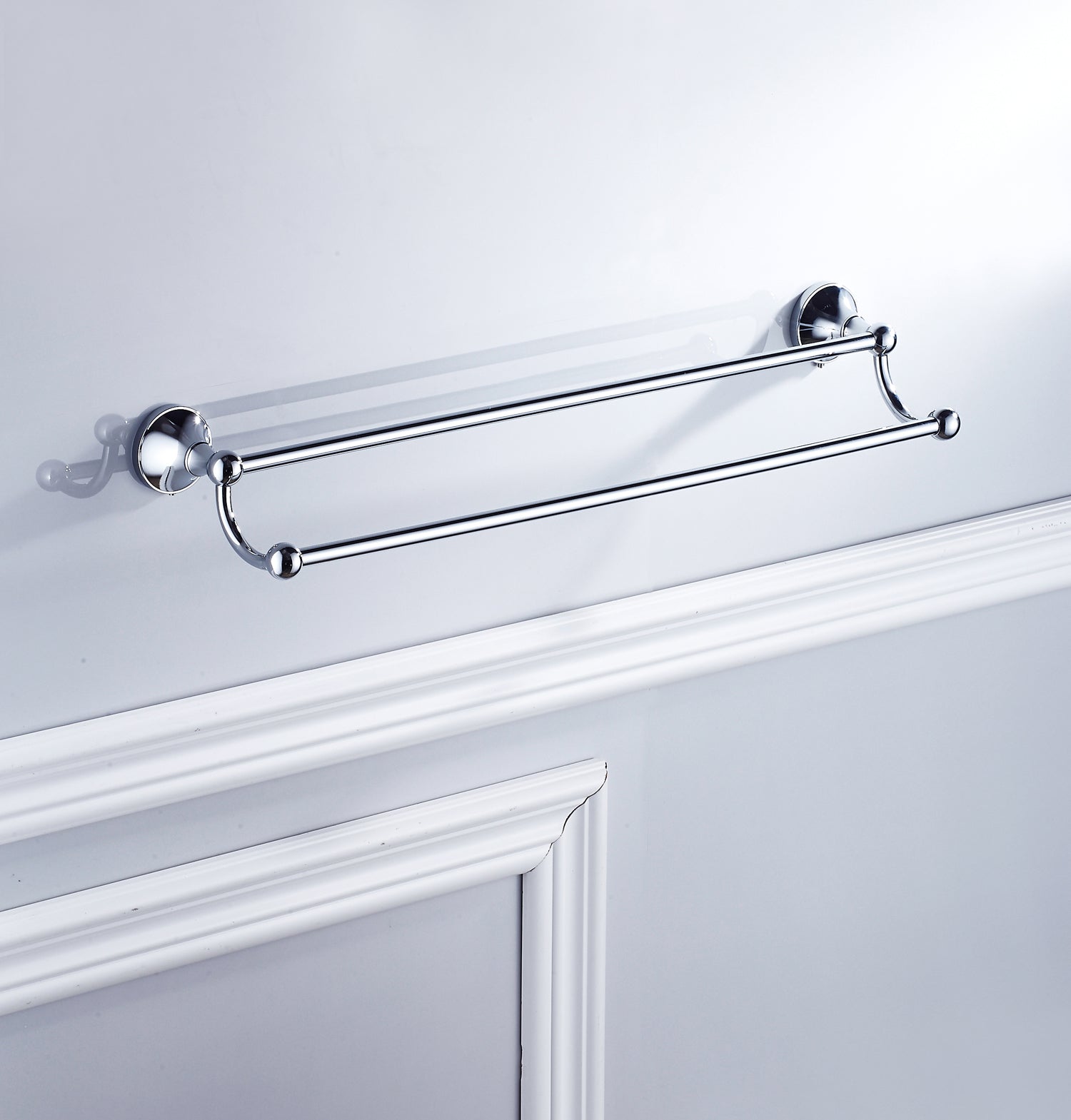 Rust-Proof Solid Brass Double Towel Holder | 60cm 2-Tier Bathroom Towel Rail
