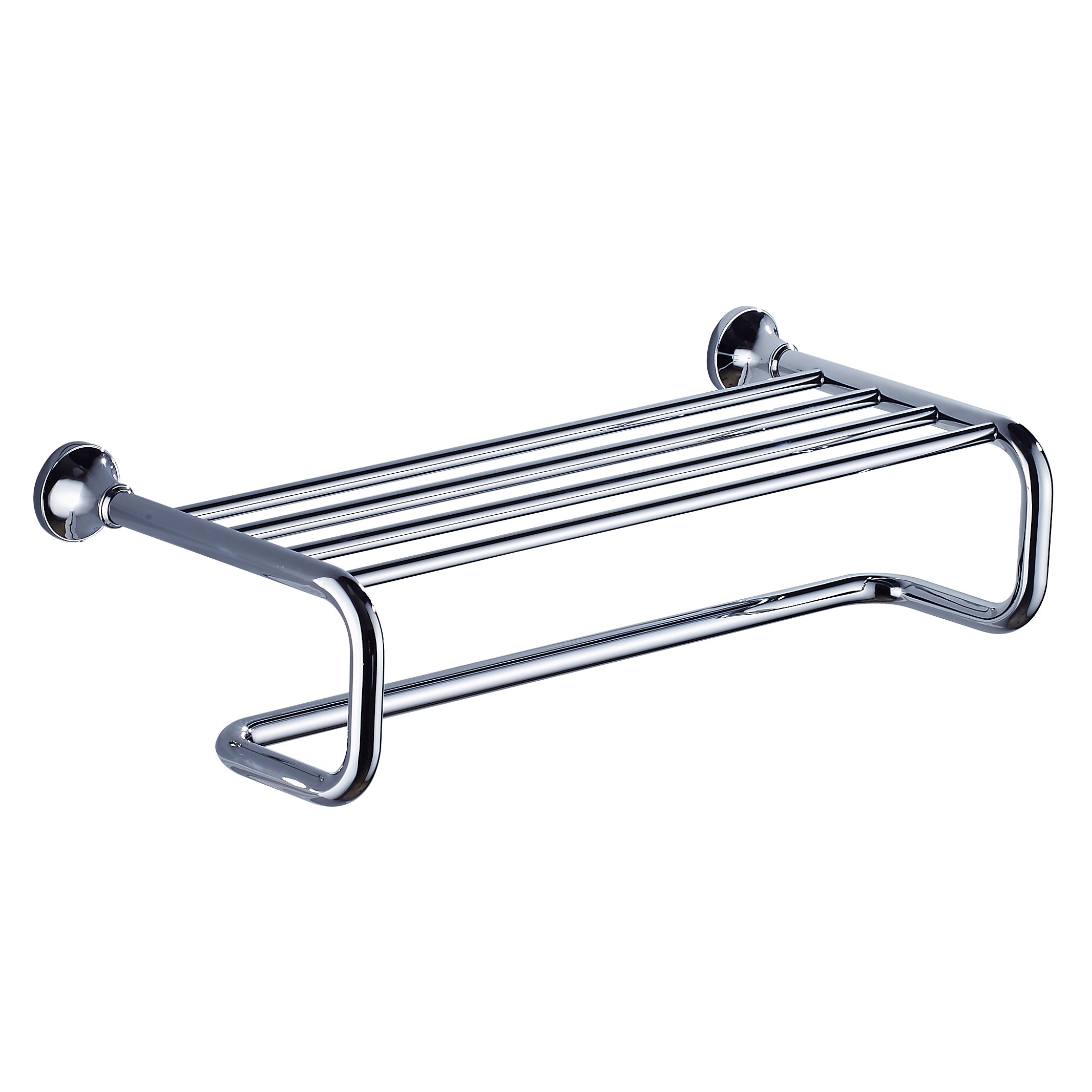 Solid Brass Towel Rack 60cm | Minimalist 2-Tier Bathroom Shelf with Towel Bar (4 Finishes)
