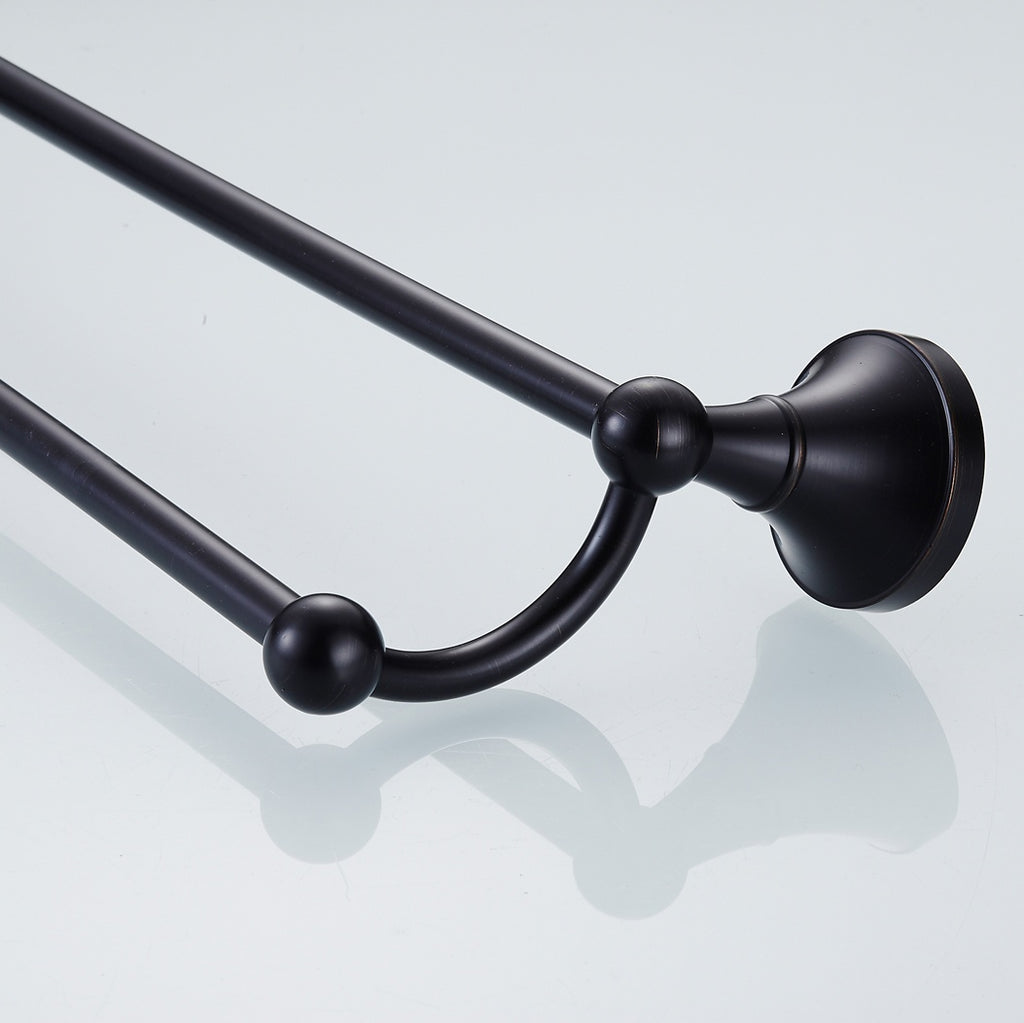Rust-Proof Solid Brass Double Towel Holder | 60cm 2-Tier Bathroom Towel Rail