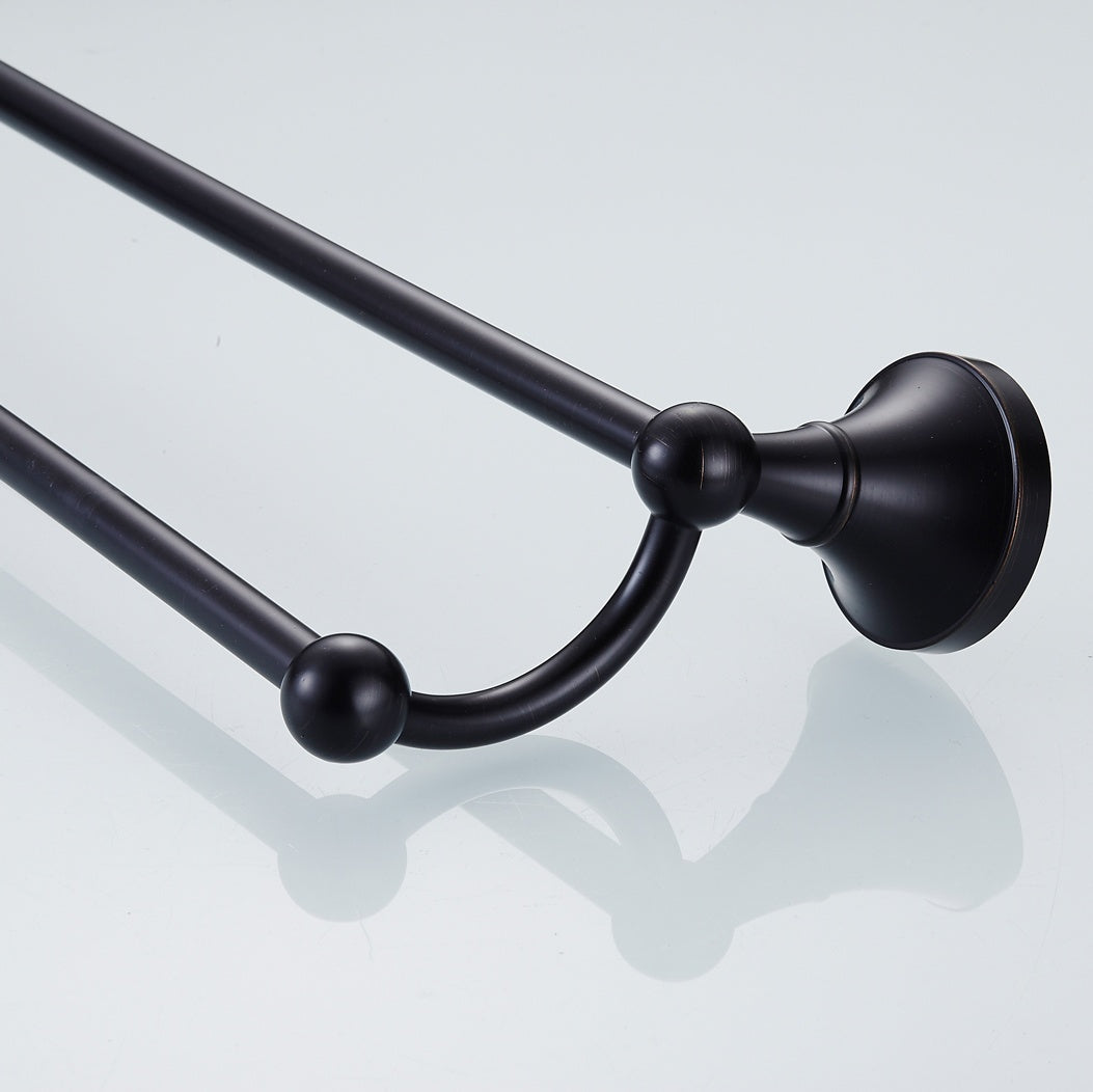 Rust-Proof Solid Brass Double Towel Holder | 60cm 2-Tier Bathroom Towel Rail