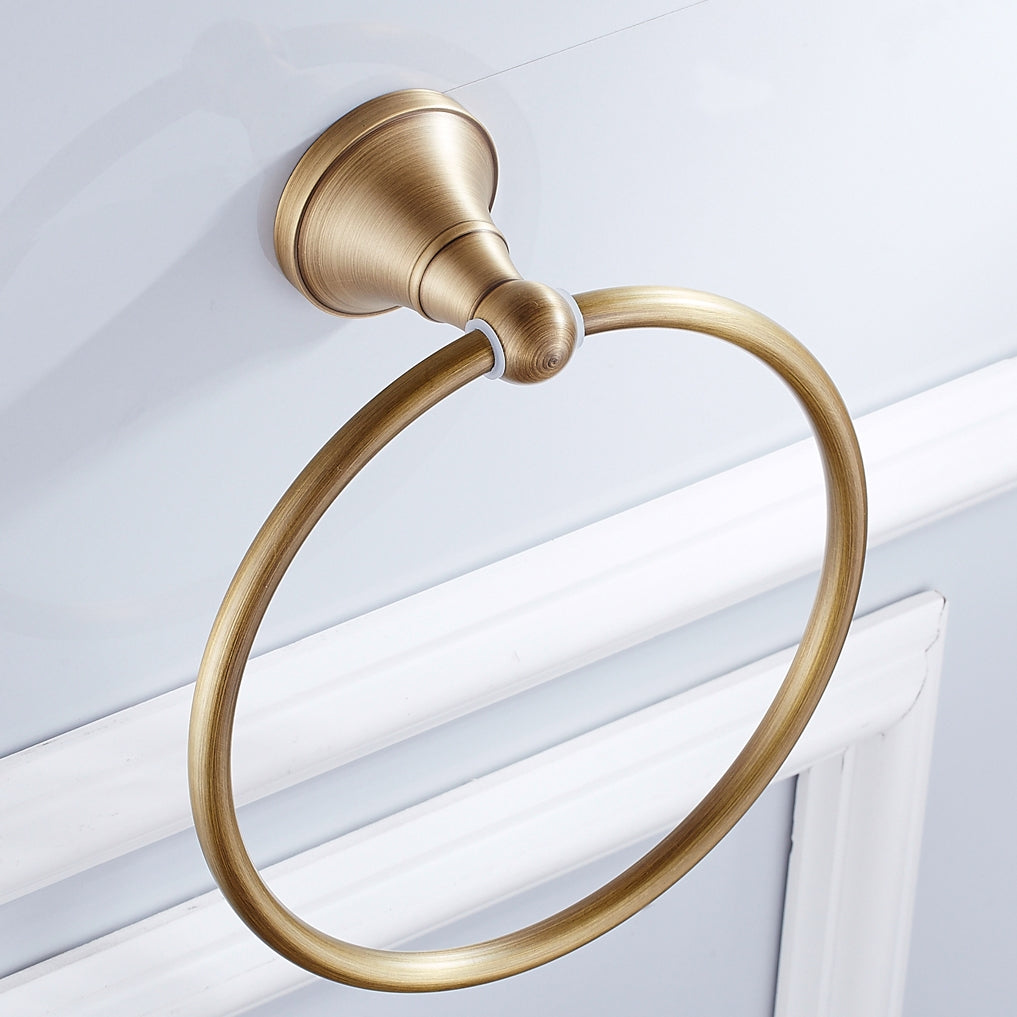 Rust-Proof Solid Brass Towel Ring | 18cm Compact Bathroom Towel Holder