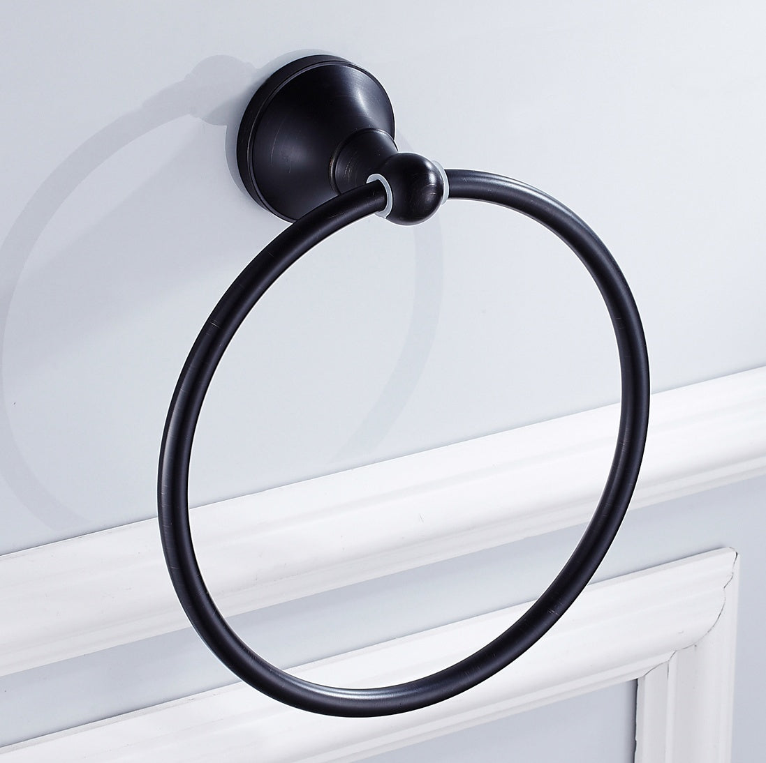 Rust-Proof Solid Brass Towel Ring | 18cm Compact Bathroom Towel Holder