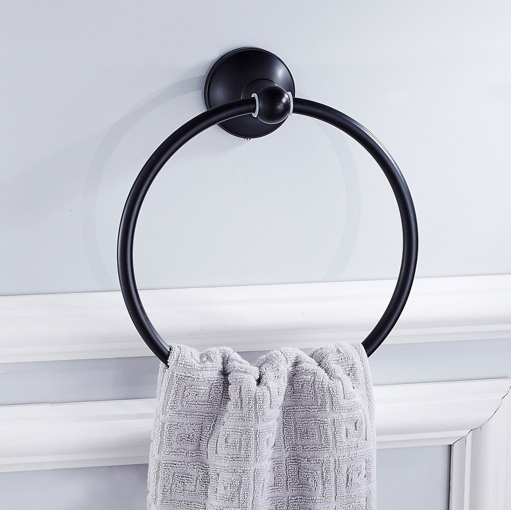 Rust-Proof Solid Brass Towel Ring | 18cm Compact Bathroom Towel Holder