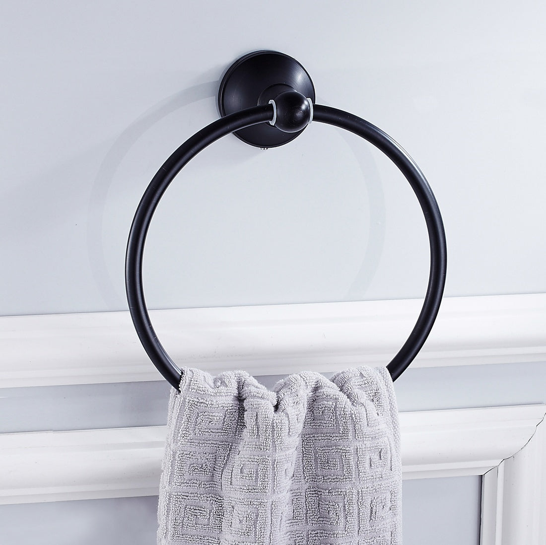 Rust-Proof Solid Brass Towel Ring | 18cm Compact Bathroom Towel Holder