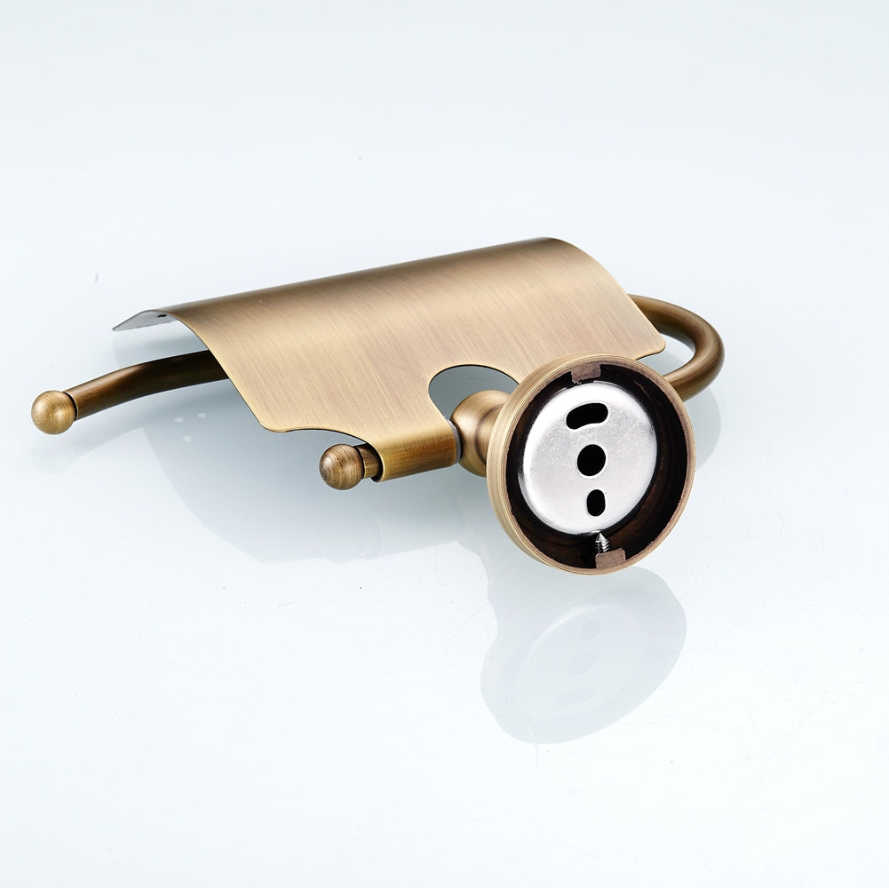 Solid Brass Toilet Paper Holder with Cover | Minimalist Bathroom Tissue Holder (4 Finishes)