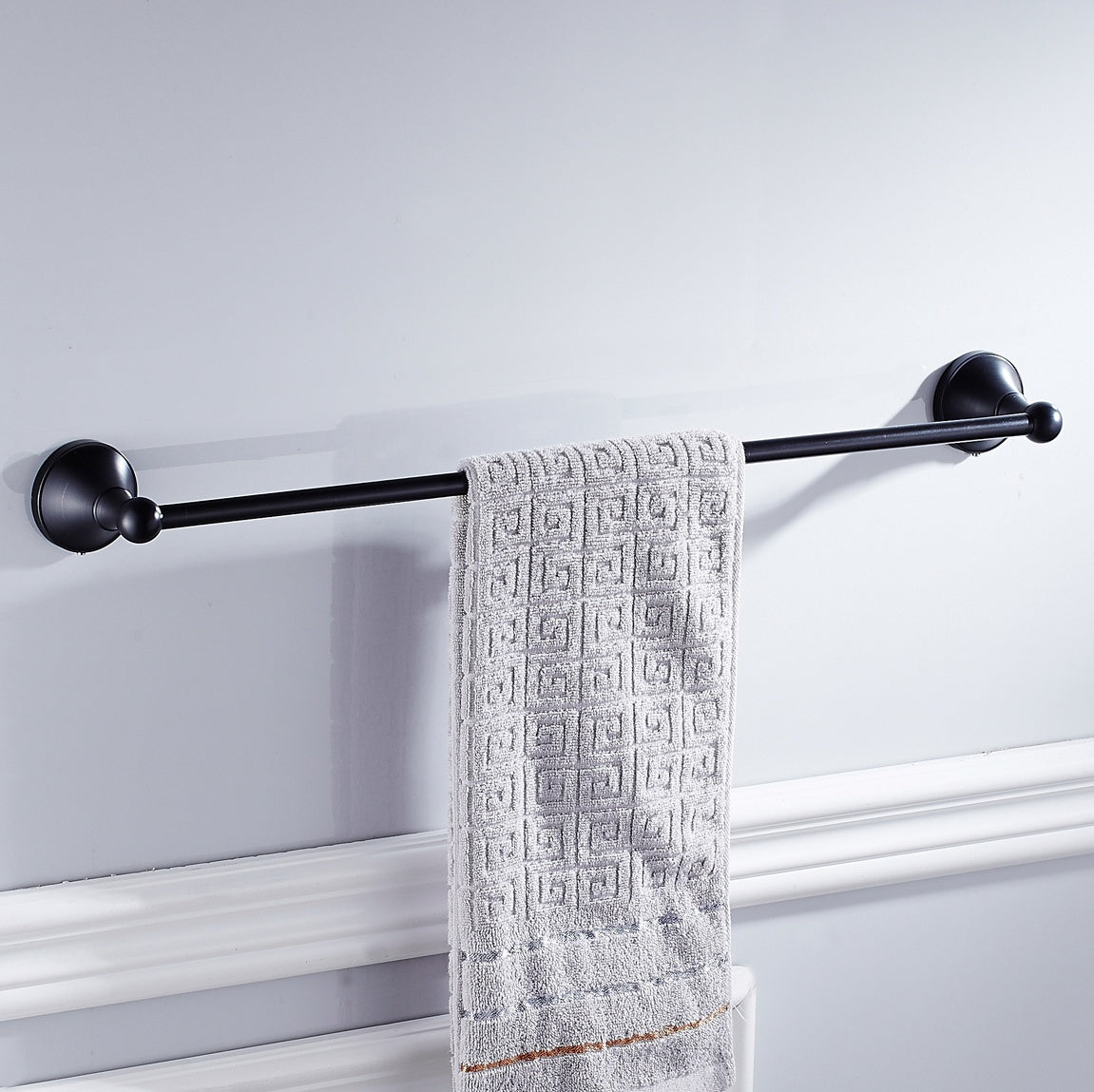Solid Brass Towel Bar 60cm | Minimalist Wall-Mounted Bathroom Towel Rack