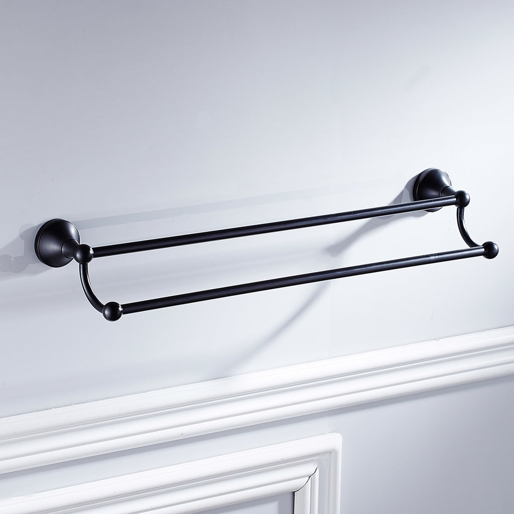 Rust-Proof Solid Brass Double Towel Holder | 60cm 2-Tier Bathroom Towel Rail
