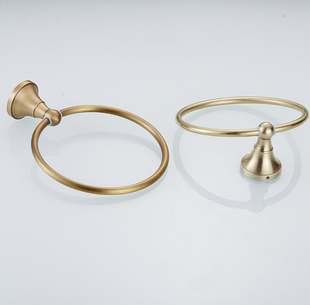 Rust-Proof Solid Brass Towel Ring | 18cm Compact Bathroom Towel Holder