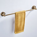 Antique Brass Towel Bar 56cm | Vintage Carved Single Bath Towel Rack
