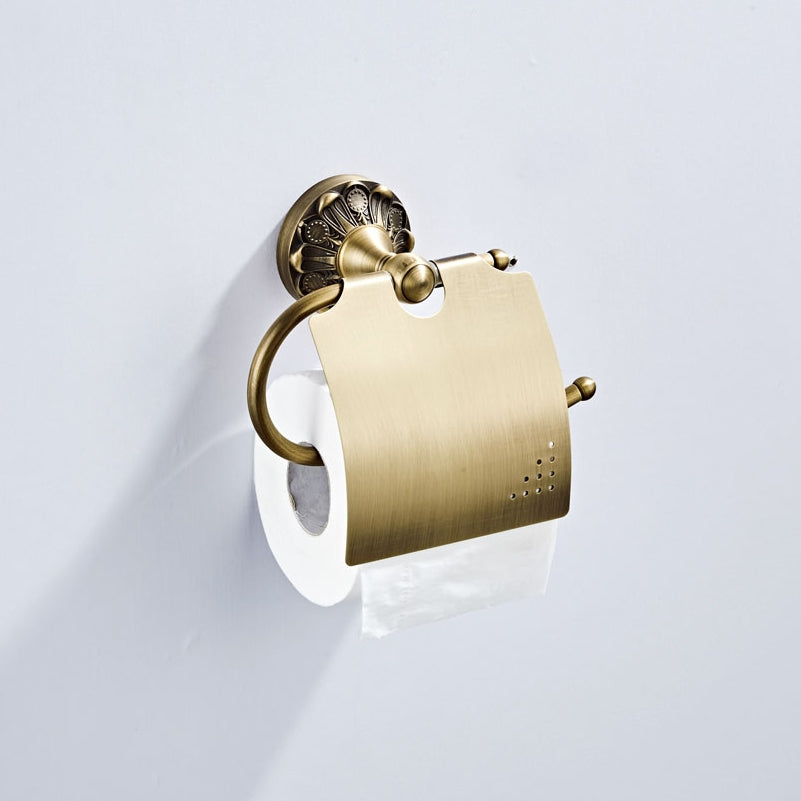 Brass Toilet Paper Holder Wall Mount Toilet Roll Holder with Cover 2 Color /Brush Bronze and Oil Matte Black