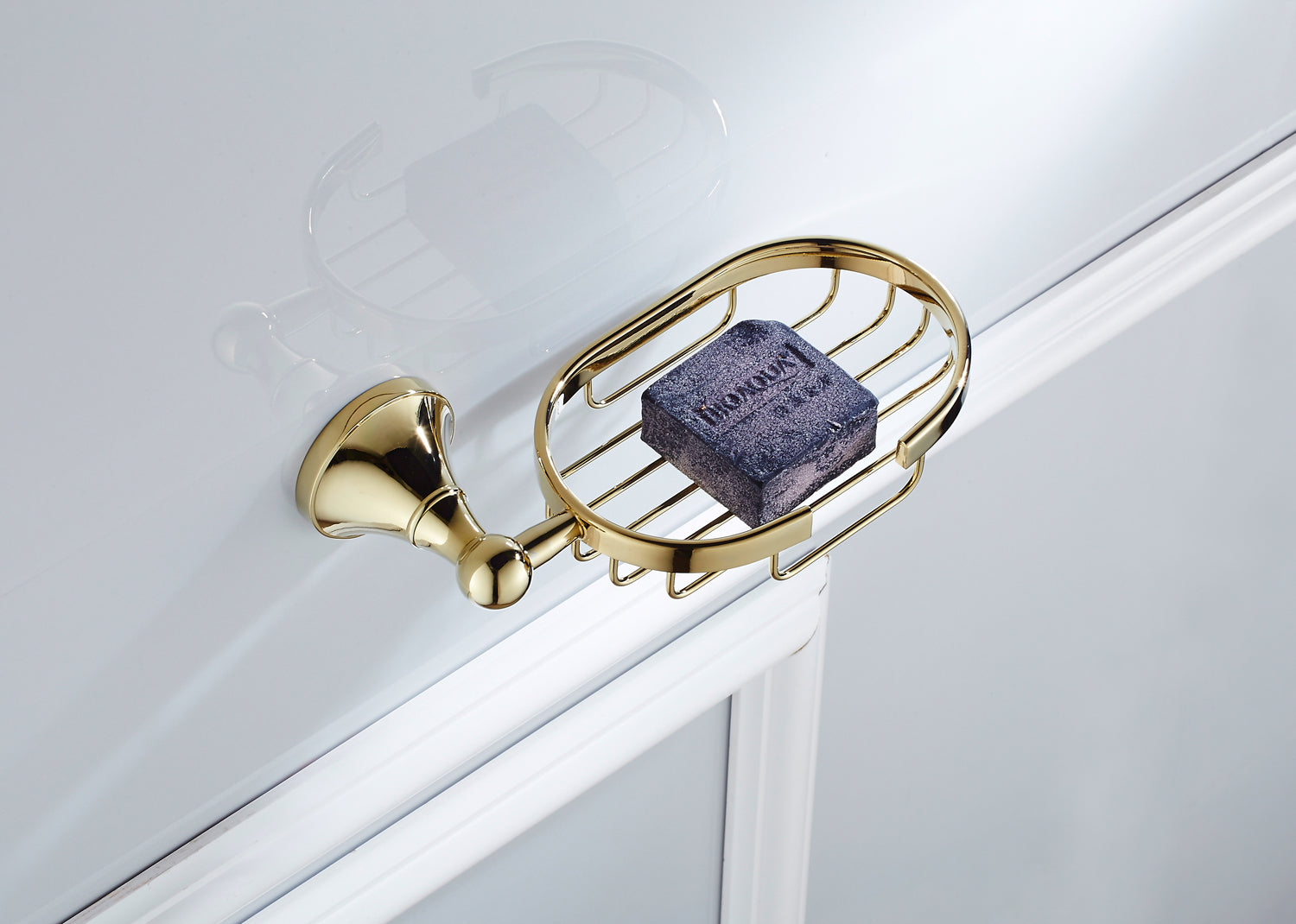 Solid Brass Soap Dish | Minimalist Oval Wall-Mounted Soap Holder (4 Finishes)