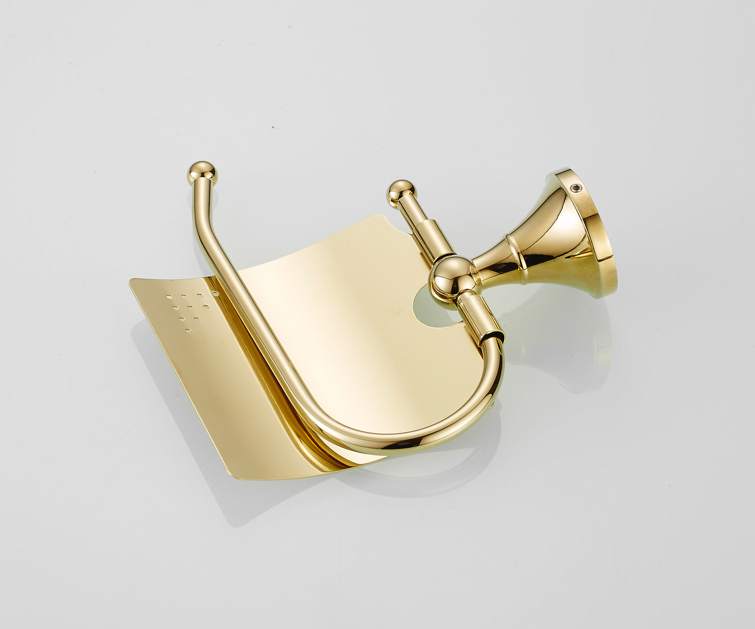 Solid Brass Toilet Paper Holder with Cover | Minimalist Bathroom Tissue Holder (4 Finishes)