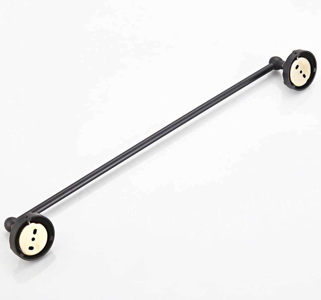 Antique Brass Towel Bar 56cm | Vintage Carved Single Bath Towel Rack