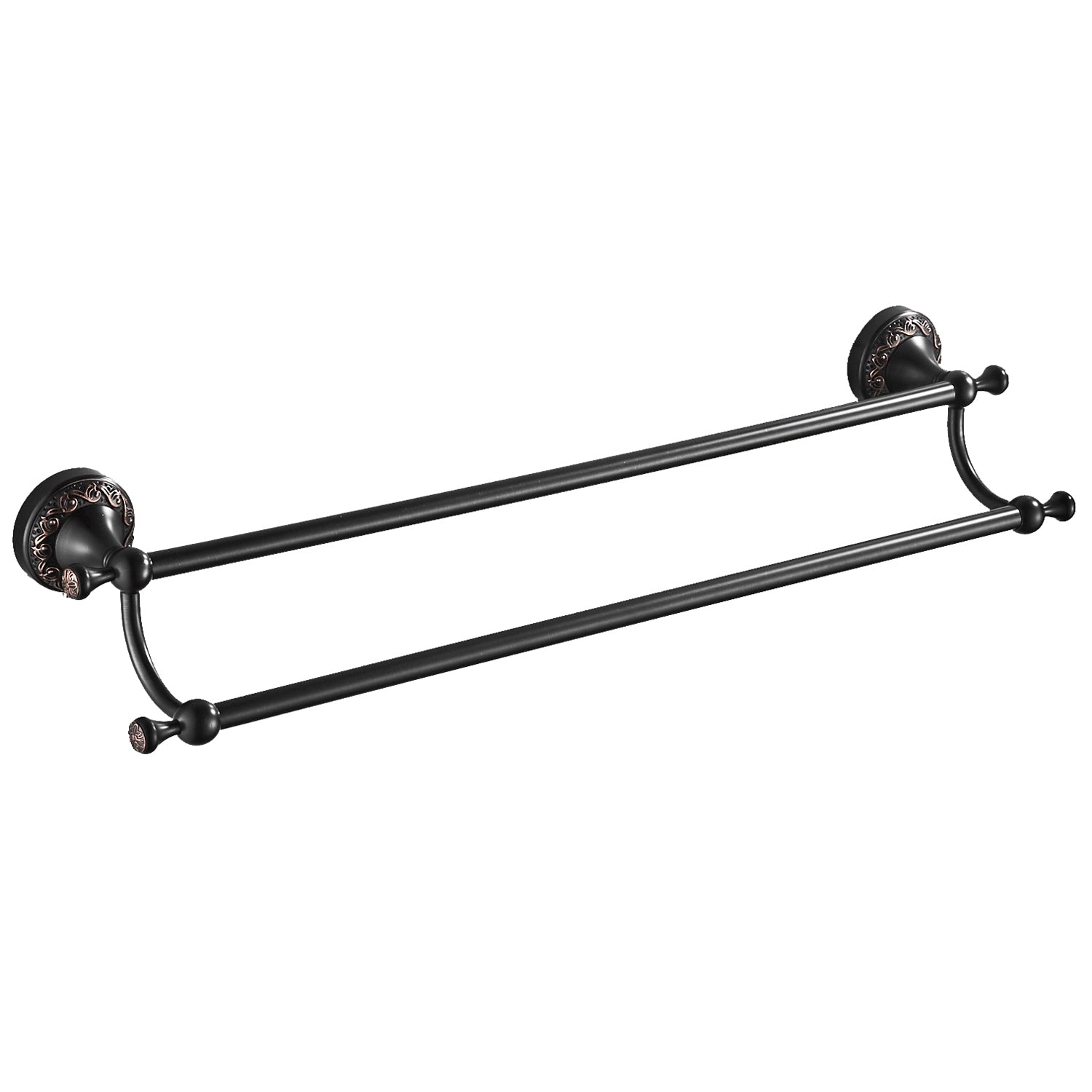 Rust-Proof Solid Brass Double Towel Holder | 61.5cm Wall-Mounted Bathroom Rail