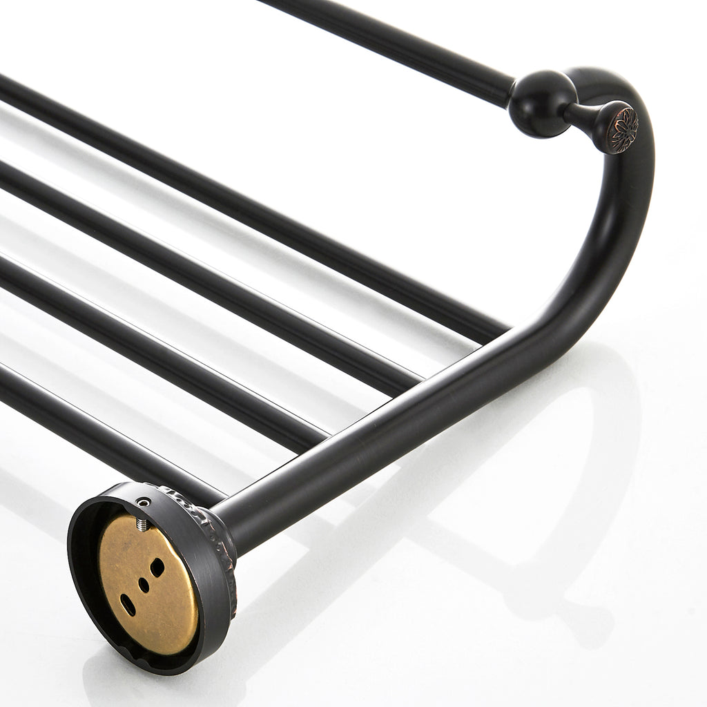 Rust-Proof Solid Brass Towel Shelf | 62.5cm Wall-Mounted 2-Tier Bathroom Rack