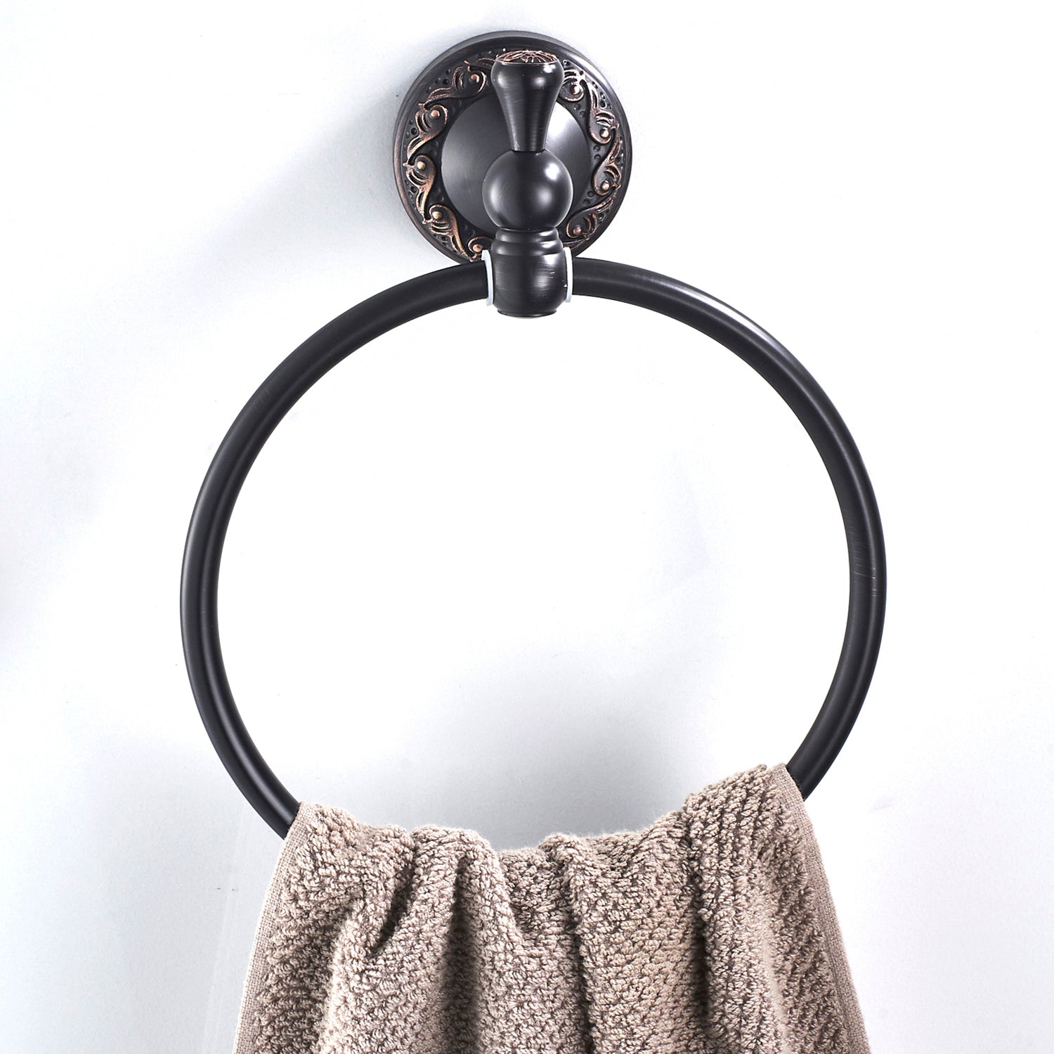 Rust-Proof Solid Brass Towel Ring | 18cm Compact Bathroom Towel Rail