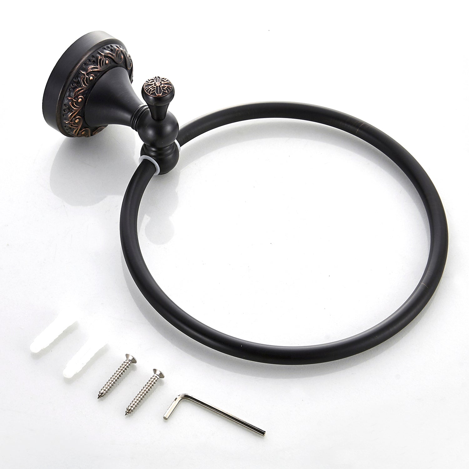 Rust-Proof Solid Brass Towel Ring | 18cm Compact Bathroom Towel Rail