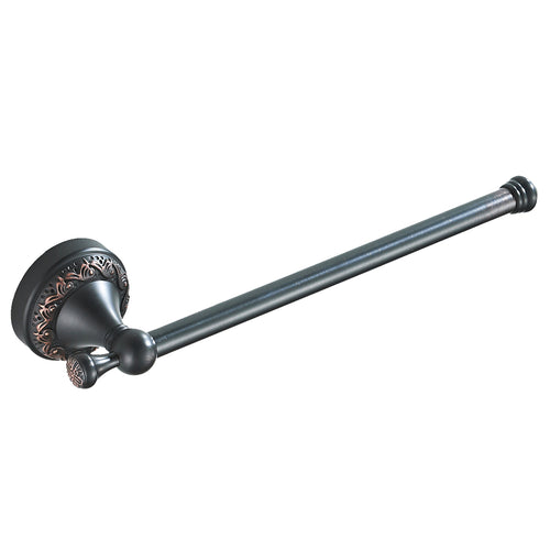 Antique Brass Towel Bar 29.5cm | Vintage Scroll Carved Open-End Towel Holder