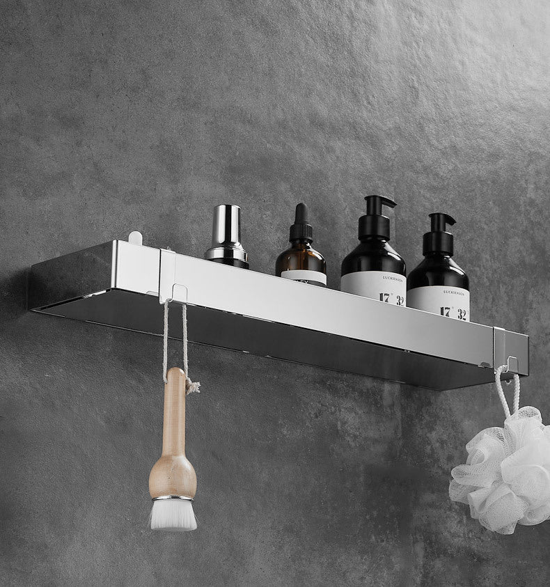 Rustproof 304 Stainless Steel Shower Caddy | 15KG No-Drill Wall Shelf | 30-60cm Multi-Size