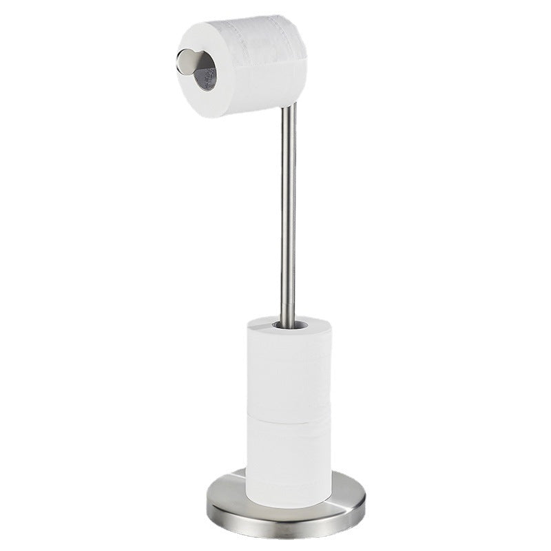 Freestanding Stainless Steel Toilet Paper Holder | 5-Roll Storage Stand with Weighted Base