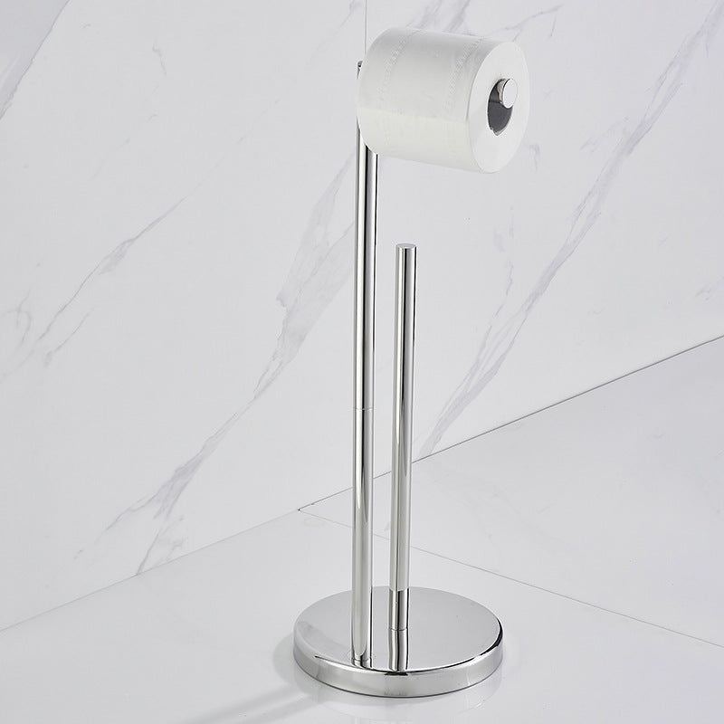 Stainless Steel Freestanding Toilet Paper Holder | 5-Roll Storage | Stable Chrome Bathroom Stand