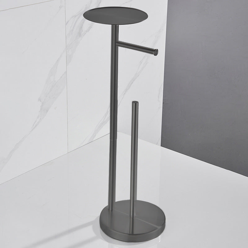Stainless Steel Freestanding Toilet Paper Holder with Shelf | 5-Roll Storage | Stable Bathroom Stand