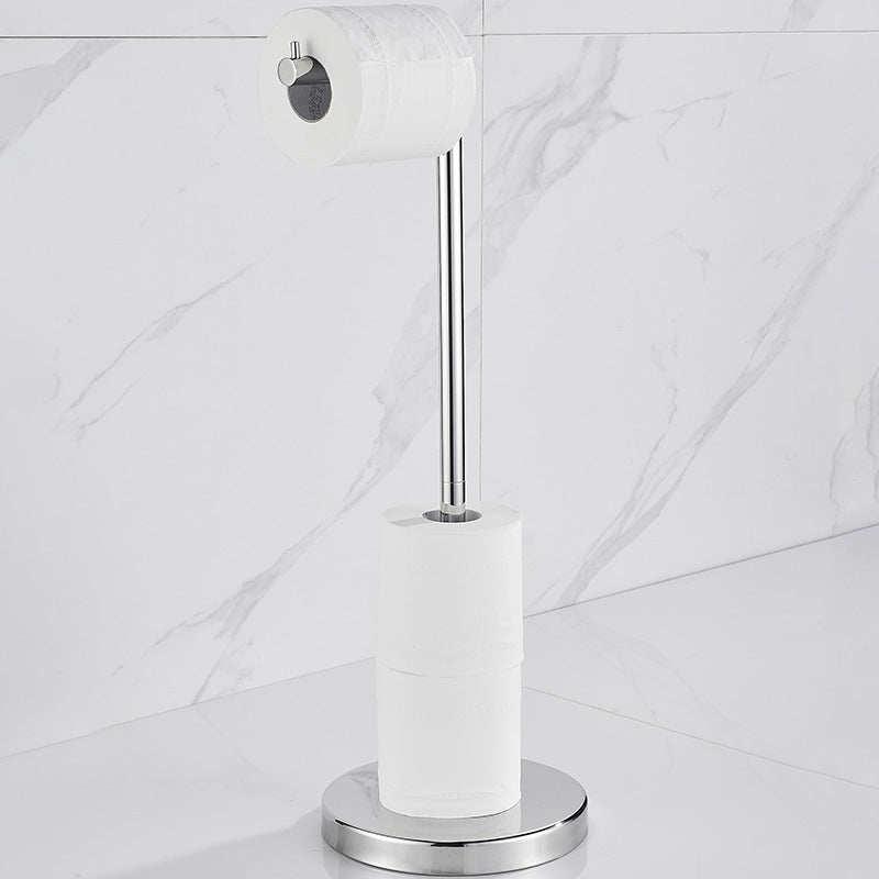 Stainless Steel Freestanding Toilet Paper Holder | 5-Roll Storage | Stable Chrome Bathroom Stand