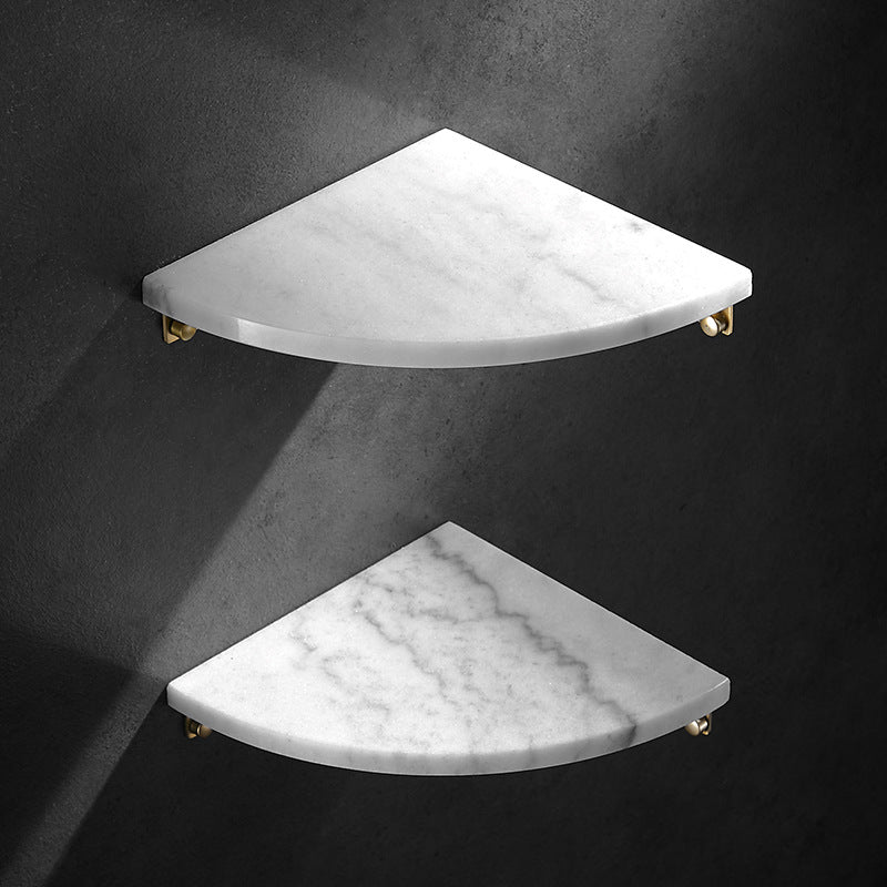 Luxury Marble & Stainless Steel Corner Shelf Shower Caddy
