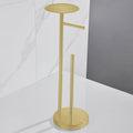 Stainless Steel Freestanding Toilet Paper Holder with Shelf | 5-Roll Storage | Stable Bathroom Stand