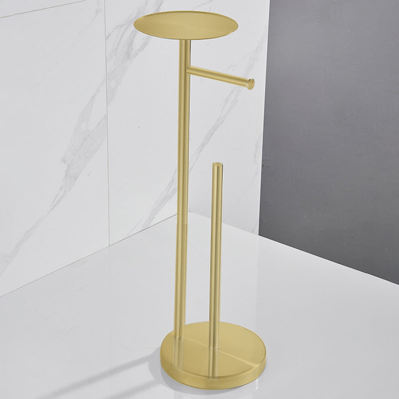 Stainless Steel Freestanding Toilet Paper Holder with Shelf | 5-Roll Storage | Stable Bathroom Stand