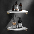 Luxury Marble & Stainless Steel Corner Shelf Shower Caddy