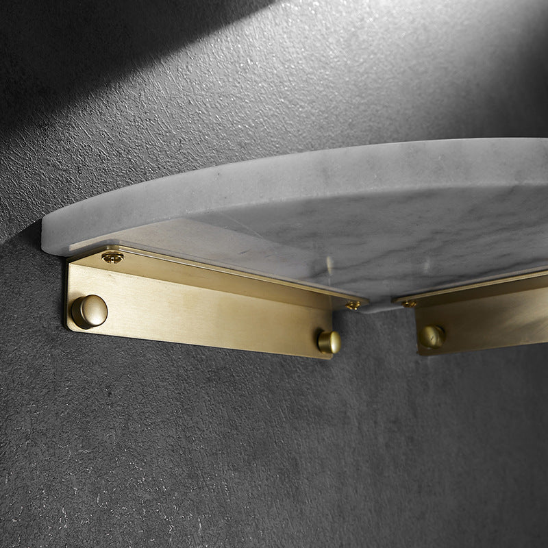 Luxury Marble & Stainless Steel Corner Shelf Shower Caddy