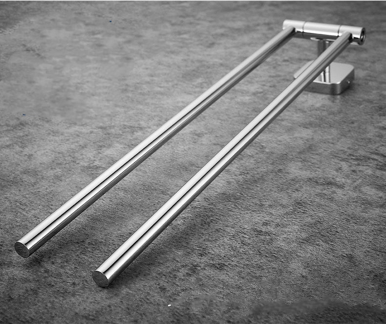 180° Swivel Towel Bar | 2-Tier Stainless Steel Towel Rack | Space-Saving Rotating Bathroom Towel Holder