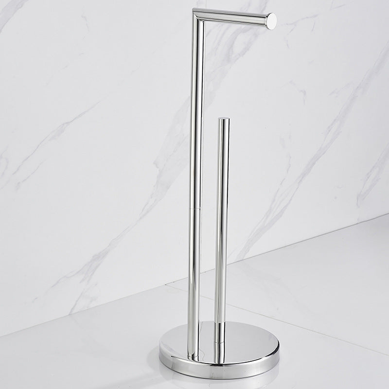 Stainless Steel Freestanding Toilet Paper Holder | 5-Roll Storage | Stable Chrome Bathroom Stand