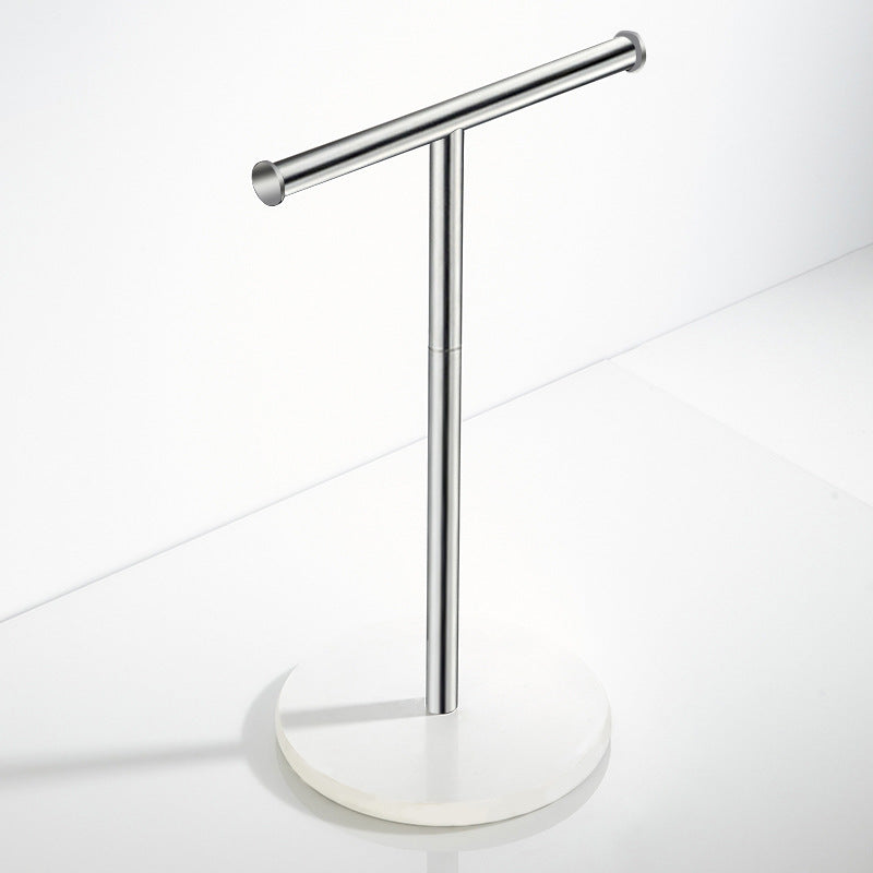 Stainless Steel 2-Roll Storage  Freestanding Toilet Paper Holder with Marble Base