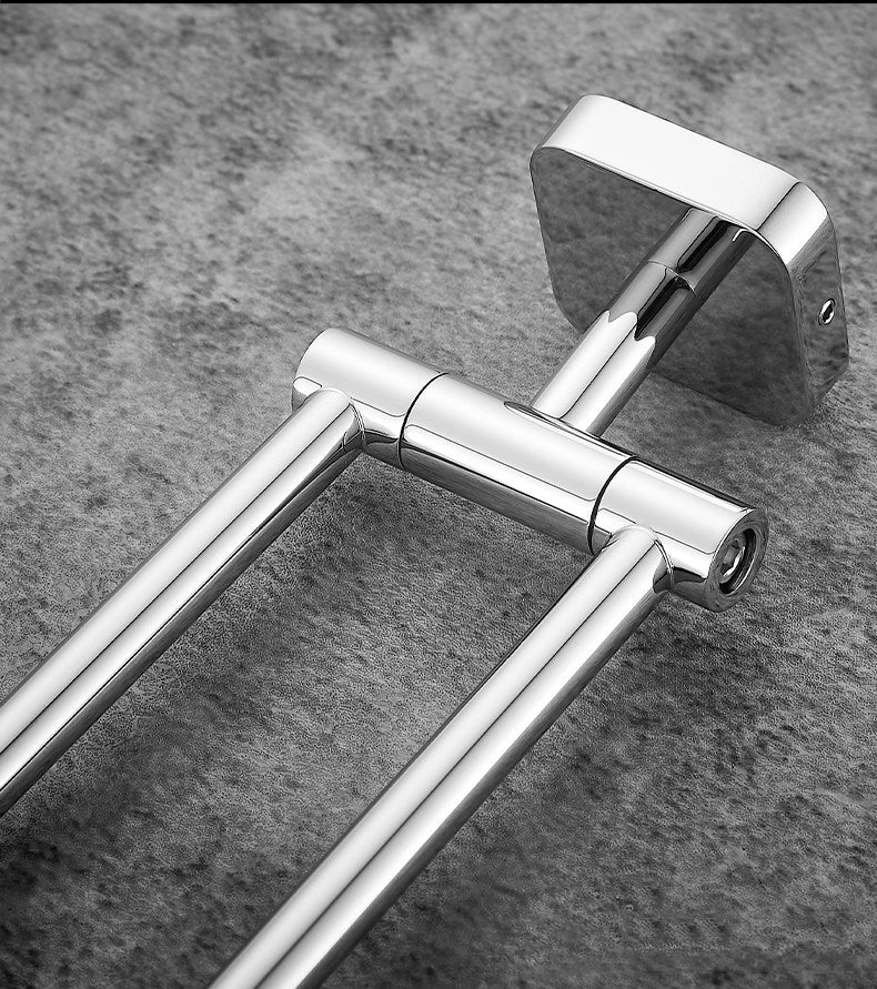 180° Swivel Towel Bar | 2-Tier Stainless Steel Towel Rack | Space-Saving Rotating Bathroom Towel Holder
