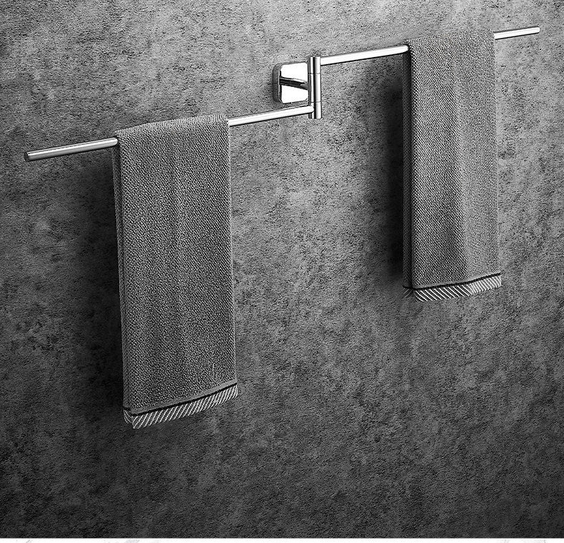 180° Swivel Towel Bar | 2-Tier Stainless Steel Towel Rack | Space-Saving Rotating Bathroom Towel Holder
