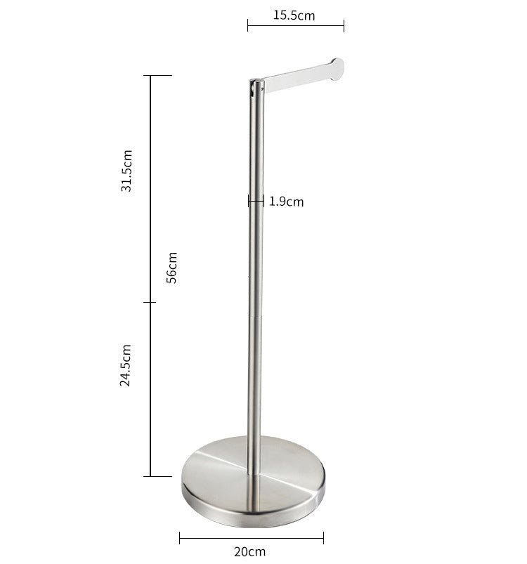 Freestanding Stainless Steel Toilet Paper Holder | 5-Roll Storage Stand with Weighted Base
