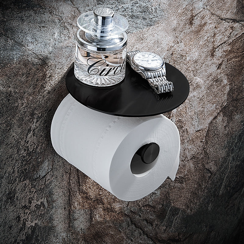 304 Stainless Steel Toilet Paper Holder with Shelf - Wall Mounted