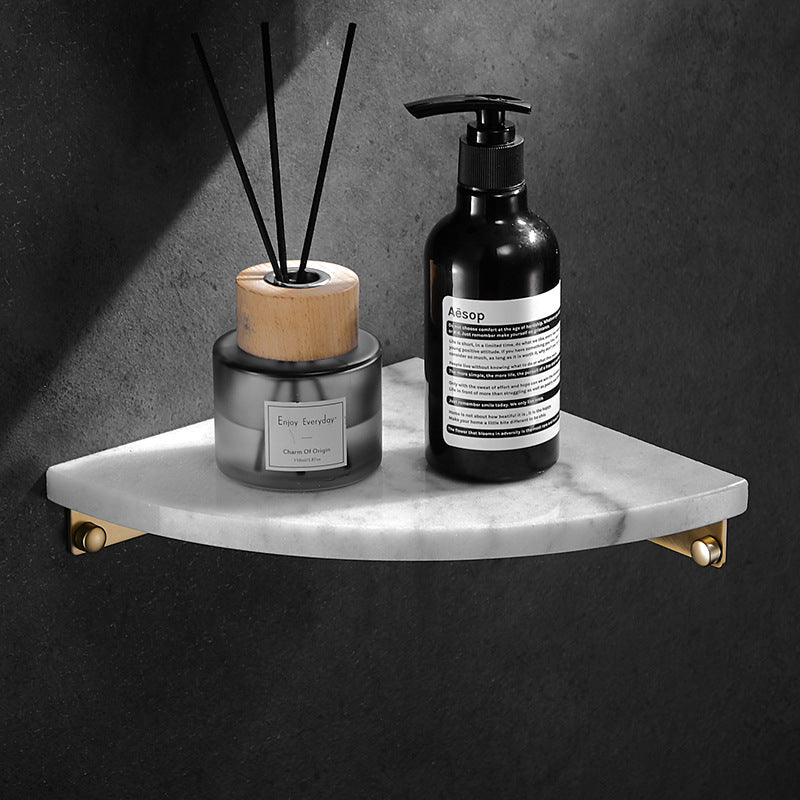 Luxury Marble & Stainless Steel Corner Shelf Shower Caddy