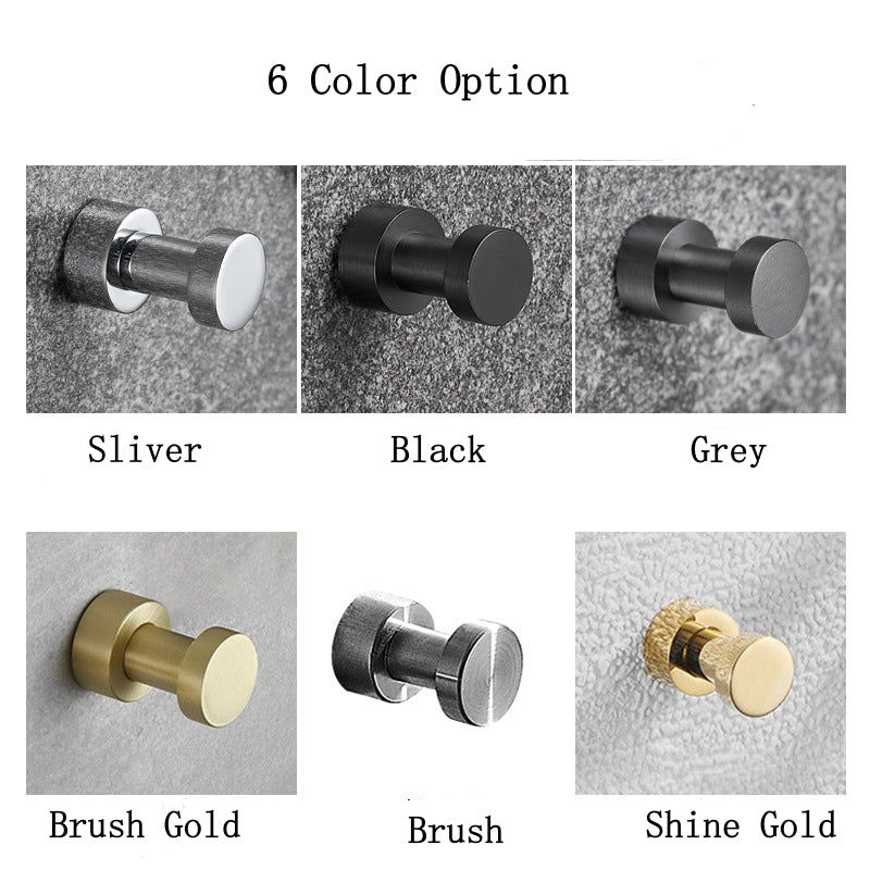 Minimalist SUS304 Stainless Steel Towel Hook - 6 Color Options