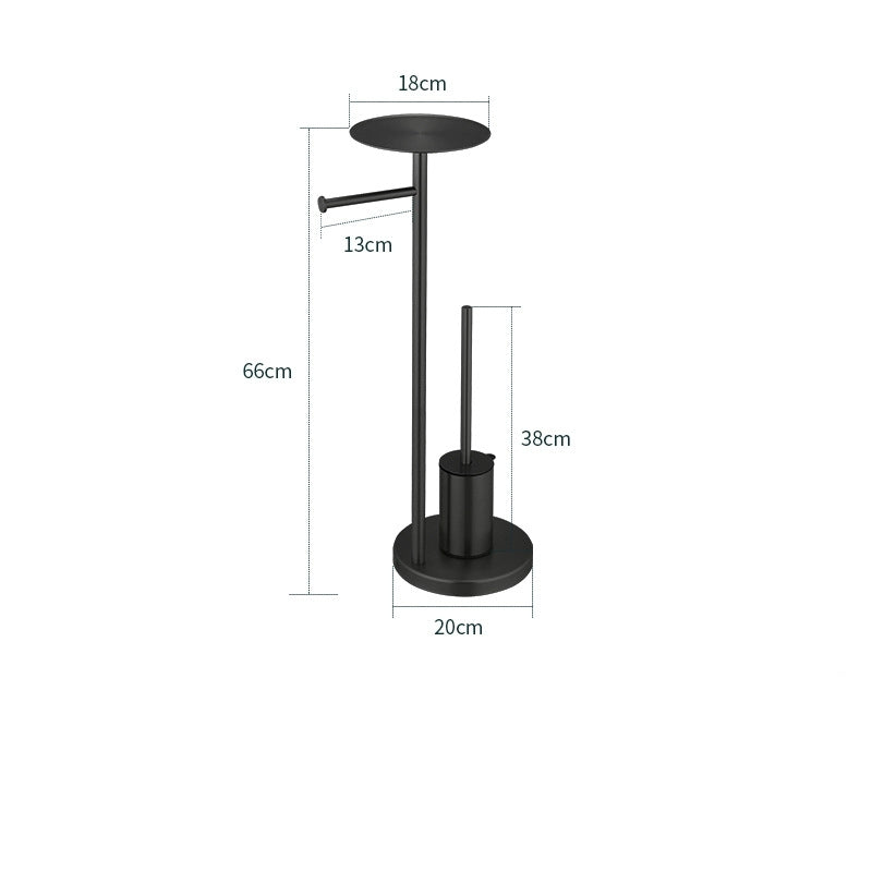 Free Standing 3-in-1 SUS304 Stainless Steel Toilet Paper Stand with Shelf & Toilet Brush Holder