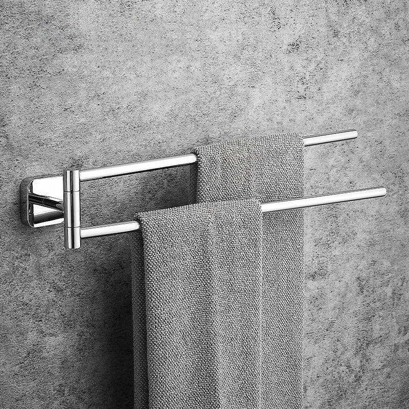 180° Swivel Towel Bar | 2-Tier Stainless Steel Towel Rack | Space-Saving Rotating Bathroom Towel Holder